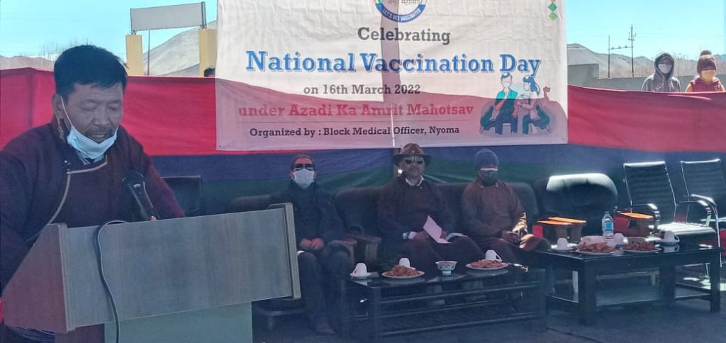 PHC Nyoma Honours health staff as a part of National Vaccination Day