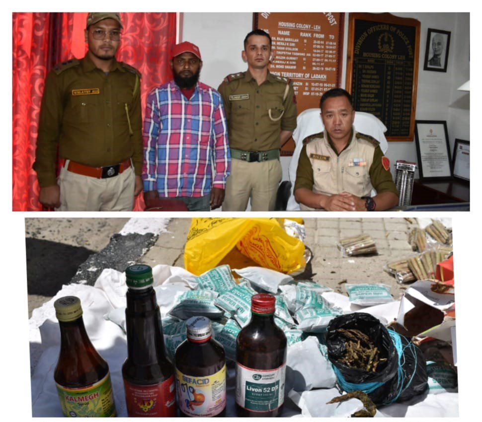 Drug peddler held in Leh with 1.10 kg Ganja