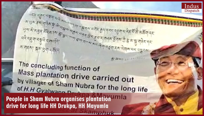 People in Sham Nubra organises plantation drive for long life HH Drukpa, HH Mayumla