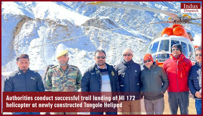 Authorities conduct successful trail landing of MI 172 helicopter at newly constructed Tangole Helipad