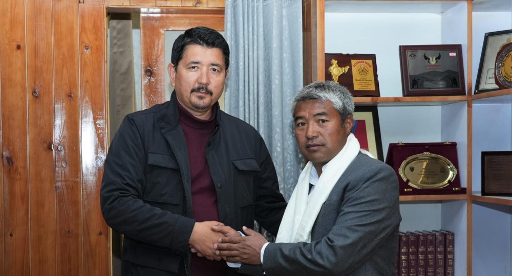 CEC Gyalson felicitates Director School Education Tsering Paldan